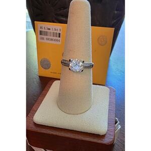 1 Carat GRA Certified Round Brilliant Moissanite Solitaire Ring 6.5mm NIB